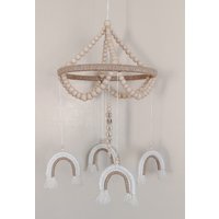 Baby Mobile Mädchen Kinderzimmer Für Kinderzimmer, Regenbogen Gender Neutral Boho Deko von CaliKnotsCo