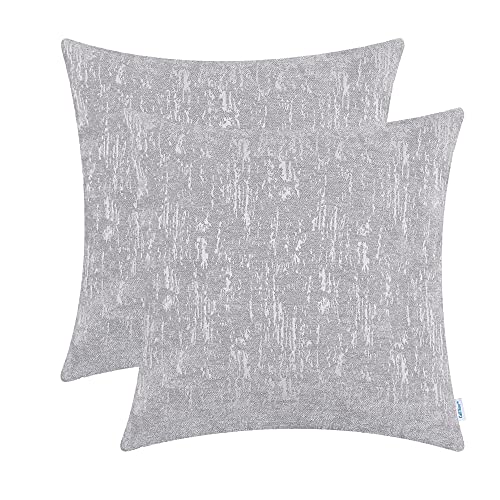 CaliTime Dekokissenbezüge 2er Pack Marmorierung Jacquard Solid Dyed Super Soft Chenille Kissenbezüge für Couch Sofa Home Bauernhaus Dekoration 50cm x 50cm Moonbeam Grey CaliTime Dekokissenbezüge 2er Pack Marmorierung Jacquard Solid Dyed Super Soft Chenille Kissenbezüge für Couch Sofa Home Bauernhaus Dekoration 50cm x 50cm Moonbeam Grey von CaliTime