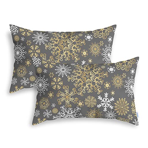 CaliTime Kissenbezüge Kissenhülle Kissenbezüge 2er Pack Kuschelige Fleece Dekokissen Bezüge für Couch Bett Sofa Weihnachten Schneeflocken Beidseitig 30cm x 50cm Mittelgrau CaliTime Kissenbezüge Kissenhülle Kissenbezüge 2er Pack Kuschelige Fleece Dekokissen Bezüge für Couch Bett Sofa Weihnachten Schneeflocken Beidseitig 30cm x 50cm Mittelgrau von CaliTime