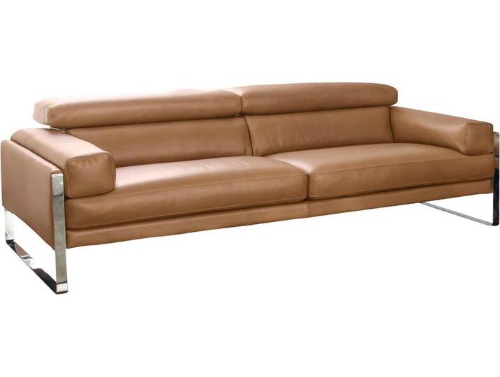 2,5-Sitzer CALIA ITALIA Romeo, Designsofa der Extraklasse mit tollem Sitzkomfort , beige (karma 600 cuoio), B:202cm H:67cm T:105cm, AnilinLEDER Karma gewachst (echtes Rindsleder), Sofas, Designkufenfuß und hochwertigem Lederbezug von Calia-Italia