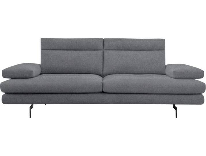 3,5-Sitzer CALIA ITALIA Toby Wing, italienisches Designsofa, super bequem, Megasofa , grau (grigio quebec), B:228cm H:90cm T:113cm, Synthetische Faser (100% Polyester), Sofas, inkl. Sitztiefenverstellung und Armteilfunktion, Füße in Schwarz matt von Calia-Italia