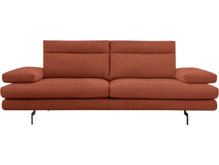 3,5-Sitzer CALIA ITALIA Toby Wing, italienisches Designsofa, super bequem, Megasofa , rot (rosso quebec), B:228cm H:90cm T:113cm, Synthetische Faser (100% Polyester), Sofas, inkl. Sitztiefenverstellung und Armteilfunktion, Füße in Schwarz matt von Calia-Italia