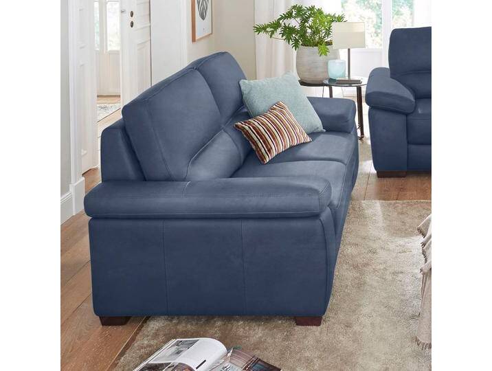 3-Sitzer CALIA ITALIA Gaia, Sofa im edlen Design und mit erstklassigem Sitzkomfort , blau, B:210cm H:92cm T:97cm, Luxus-Microfaser Ginevra (100% Polyester), Sofas, aus pflegeleichtem Luxus-Microfaser Ginevra Hydro Care von Calia-Italia