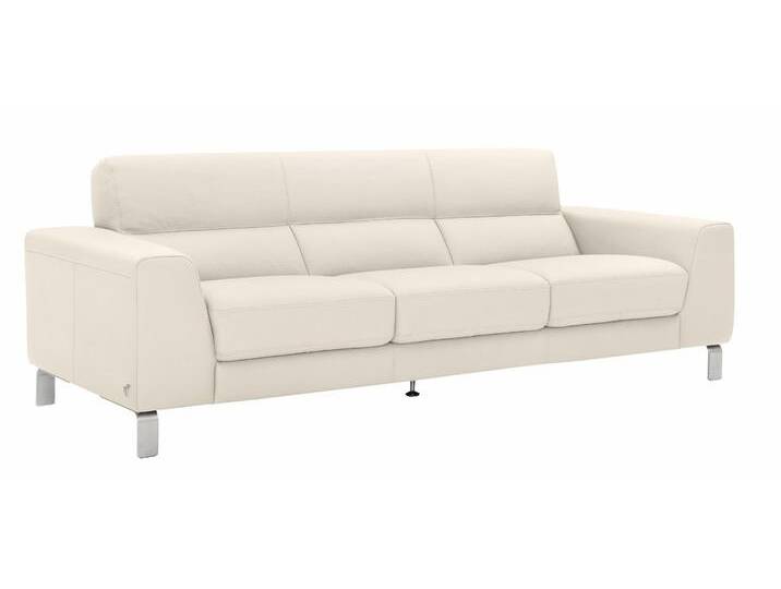 3-Sitzer CALIA ITALIA Simon, toller Sitzkomfort, italienisches Designsofa , beige (bianco latte), B:232cm H:81cm T:94cm, Leder SORRENTO - 100% Leder, Leder BULL - 100% Leder, Sofas, in zwei Lederqualitäten von Calia-Italia