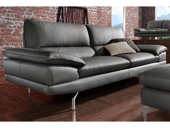 CALIA ITALIA 3-Sitzer Dave, italienisches Designsofa, mit erstklassigem Sitzkomfort, in zwei Lederqualitäten und toller Detailverarbeitung, grau, grau von Calia-Italia