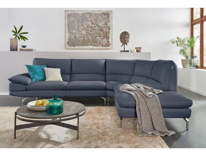 CALIA ITALIA Ecksofa Dave, italienisches Designsofa L-Form, erstklassiger Sitzkomfort, in zwei tollen Lederqualitäten, blau, dunkelblau von Calia-Italia
