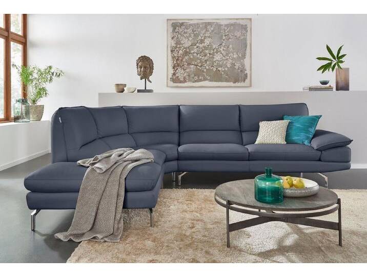 CALIA ITALIA Ecksofa Dave, italienisches Designsofa L-Form, erstklassiger Sitzkomfort, in zwei tollen Lederqualitäten, blau, dunkelblau von Calia-Italia