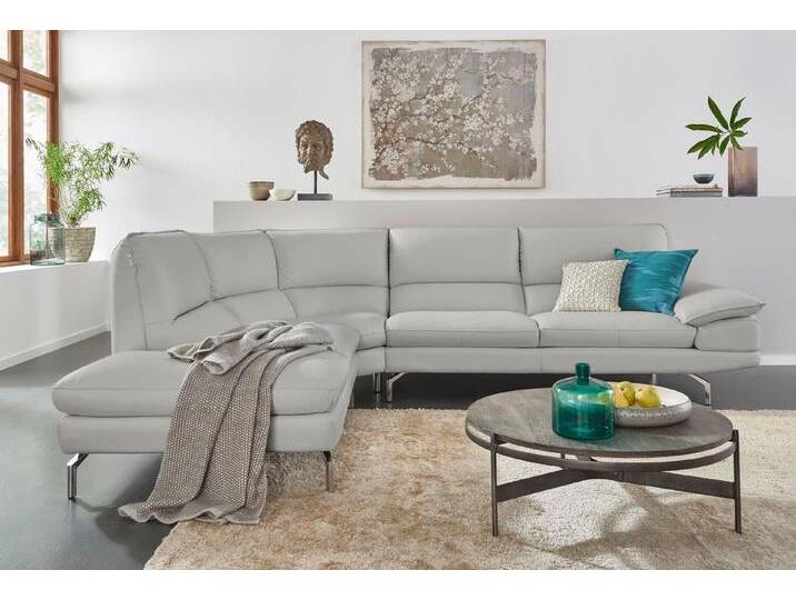 CALIA ITALIA Ecksofa Dave, italienisches Designsofa L-Form, erstklassiger Sitzkomfort, in zwei tollen Lederqualitäten, grau, grau von Calia-Italia