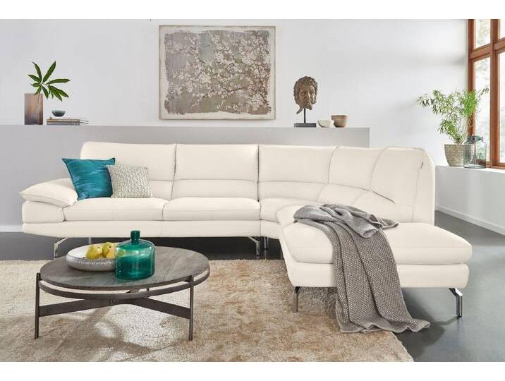 CALIA ITALIA Ecksofa Dave, italienisches Designsofa L-Form, erstklassiger Sitzkomfort, in zwei tollen Lederqualitäten, weiß, altweiß von Calia-Italia