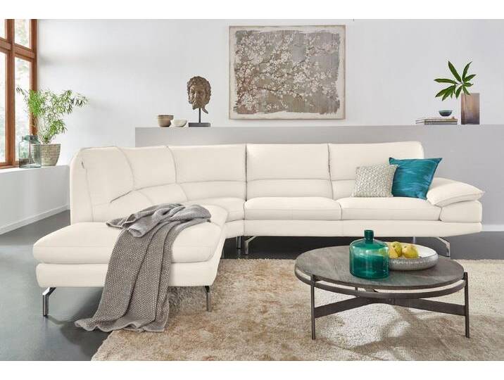 CALIA ITALIA Ecksofa Dave, italienisches Designsofa L-Form, erstklassiger Sitzkomfort, in zwei tollen Lederqualitäten, weiß, altweiß von Calia-Italia