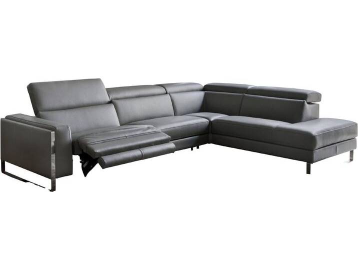 CALIA ITALIA Ecksofa Pier, Design und erstklassiger Sitzkomfort im Einklang, L-Form, mit elektrischer Relaxfunktion, in hochwertigem Lederbezug, grau von Calia-Italia