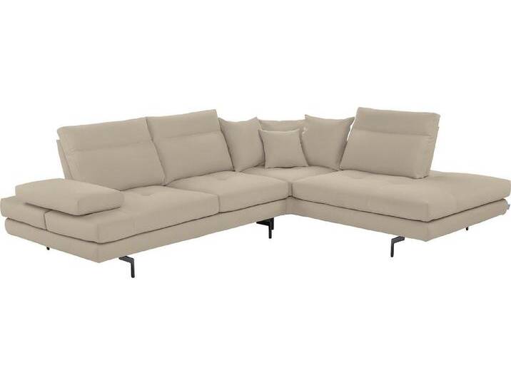CALIA ITALIA Ecksofa Toby Wing, Komfortsofa mit Sitzkomfort der Extraklasse, L-Form, Sitztiefenverstellung, wahlw. mit Kissen-Set,Füße schwarz matt, braun von Calia-Italia