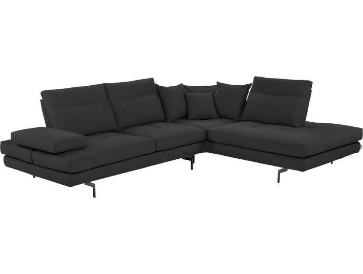 CALIA ITALIA Ecksofa Toby Wing, Komfortsofa mit Sitzkomfort der Extraklasse, L-Form, Sitztiefenverstellung, wahlw. mit Kissen-Set,Füße schwarz matt, grau von Calia-Italia