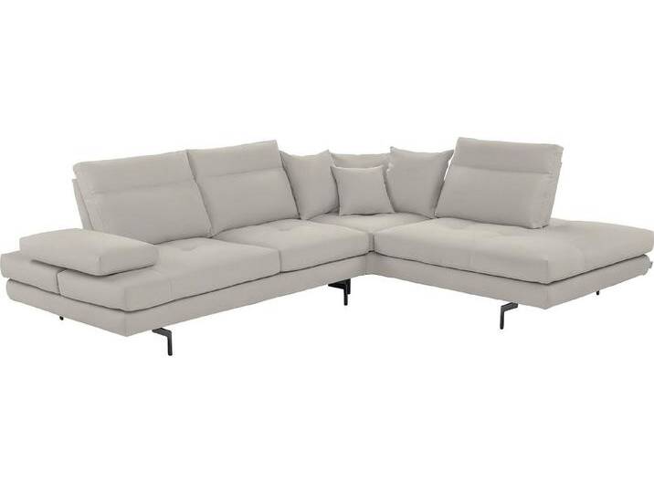 CALIA ITALIA Ecksofa Toby Wing, Komfortsofa mit Sitzkomfort der Extraklasse, L-Form, Sitztiefenverstellung, wahlw. mit Kissen-Set,Füße schwarz matt, grau von Calia-Italia