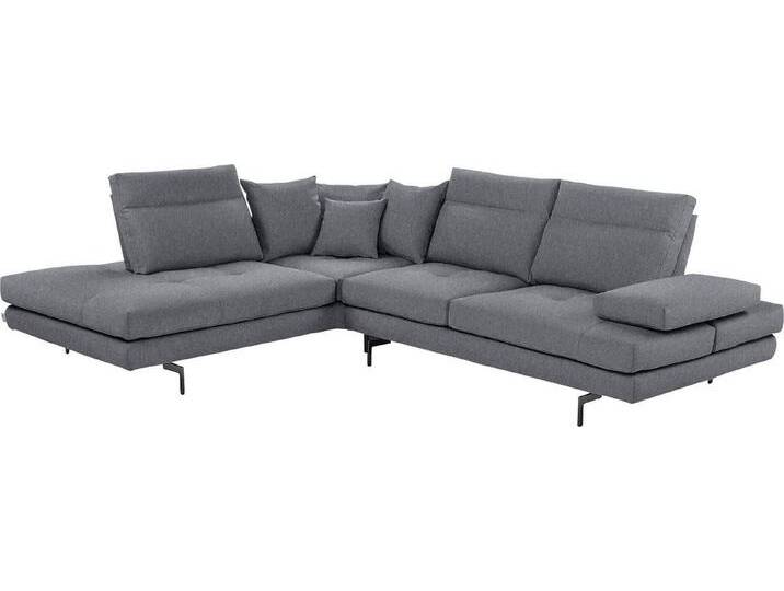 CALIA ITALIA Ecksofa Toby Wing, Komfortsofa mit Sitzkomfort der Extraklasse, L-Form, Sitztiefenverstellung, wahlw. mit Kissen-Set,Füße schwarz matt, grau von Calia-Italia