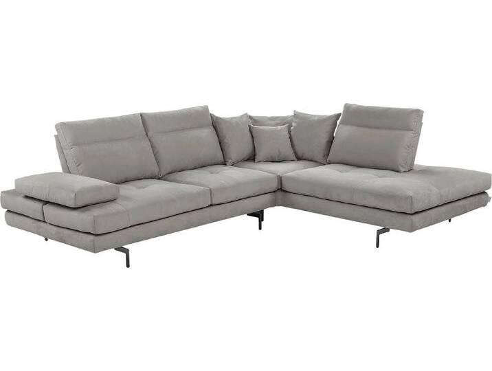 CALIA ITALIA Ecksofa Toby Wing, Komfortsofa mit Sitzkomfort der Extraklasse, L-Form, Sitztiefenverstellung, wahlw. mit Kissen-Set,Füße schwarz matt, grau von Calia-Italia