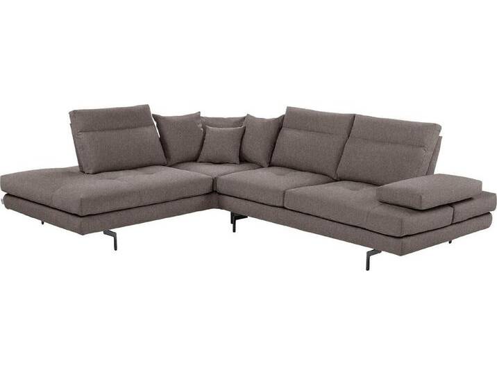 CALIA ITALIA Ecksofa Toby Wing, Komfortsofa mit Sitzkomfort der Extraklasse, L-Form, Sitztiefenverstellung, wahlw. mit Kissen-Set,Füße schwarz matt, grau von Calia-Italia