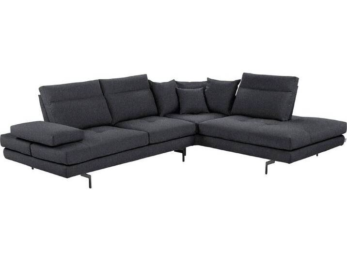 CALIA ITALIA Ecksofa Toby Wing, Komfortsofa mit Sitzkomfort der Extraklasse, L-Form, Sitztiefenverstellung, wahlw. mit Kissen-Set,Füße schwarz matt, schwarz von Calia-Italia