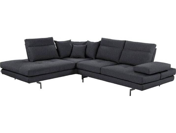 CALIA ITALIA Ecksofa Toby Wing, Komfortsofa mit Sitzkomfort der Extraklasse, L-Form, Sitztiefenverstellung, wahlw. mit Kissen-Set,Füße schwarz matt, schwarz von Calia-Italia