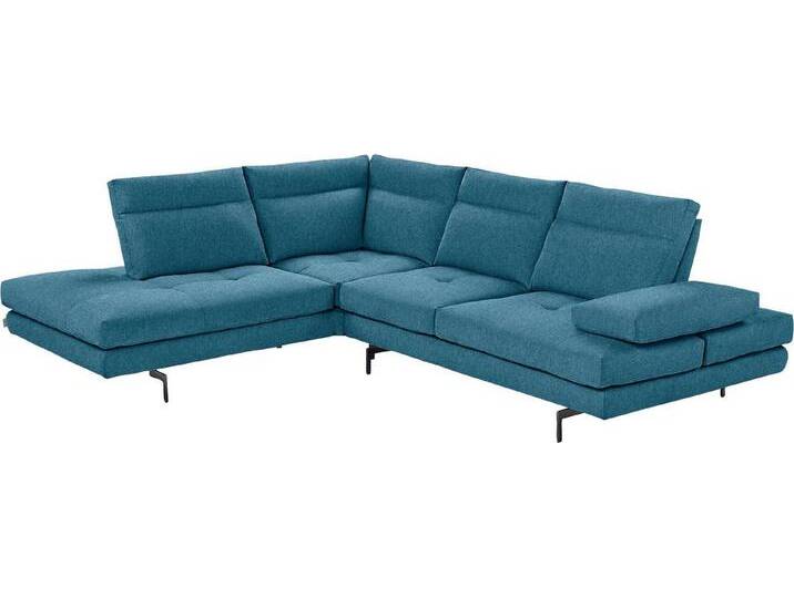 CALIA ITALIA Ecksofa Toby Wing, L-Form, Designsofa mit sensationellem Sitzkomfort, Sitztiefenverstellung, funktionale Ecke, Füße in schwarz matt, blau von Calia-Italia