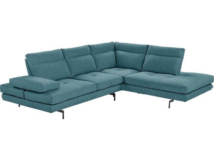 CALIA ITALIA Ecksofa Toby Wing, L-Form, Designsofa mit sensationellem Sitzkomfort, Sitztiefenverstellung, funktionale Ecke, Füße in schwarz matt, blau von Calia-Italia
