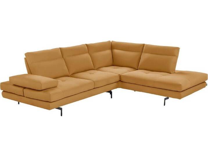 CALIA ITALIA Ecksofa Toby Wing, L-Form, Designsofa mit sensationellem Sitzkomfort, Sitztiefenverstellung, funktionale Ecke, Füße in schwarz matt, gelb von Calia-Italia
