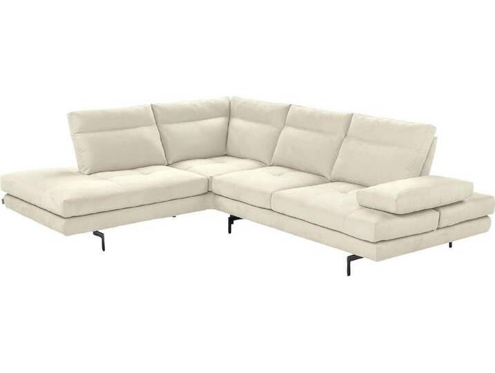 CALIA ITALIA Ecksofa Toby Wing, L-Form, Designsofa mit sensationellem Sitzkomfort, Sitztiefenverstellung, funktionale Ecke, Füße in schwarz matt, weiß von Calia-Italia