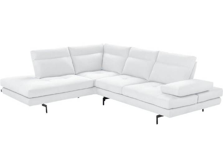 CALIA ITALIA Ecksofa Toby Wing, L-Form, Designsofa mit sensationellem Sitzkomfort, Sitztiefenverstellung, funktionale Ecke, Füße in schwarz matt, weiß von Calia-Italia
