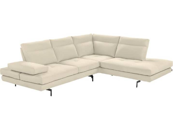 CALIA ITALIA Ecksofa Toby Wing, L-Form, Designsofa mit sensationellem Sitzkomfort, Sitztiefenverstellung, funktionale Ecke, Füße in schwarz matt, weiß von Calia-Italia