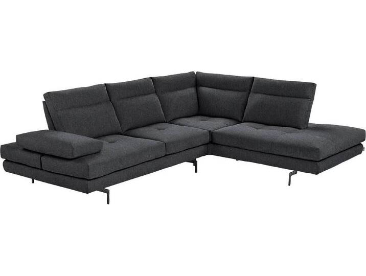 CALIA ITALIA Ecksofa Toby Wing, L-Form, Designsofa mit sensationellem Sitzkomfort, Sitztiefenverstellung, funktionale Ecke, Füße in schwarz matt von Calia-Italia