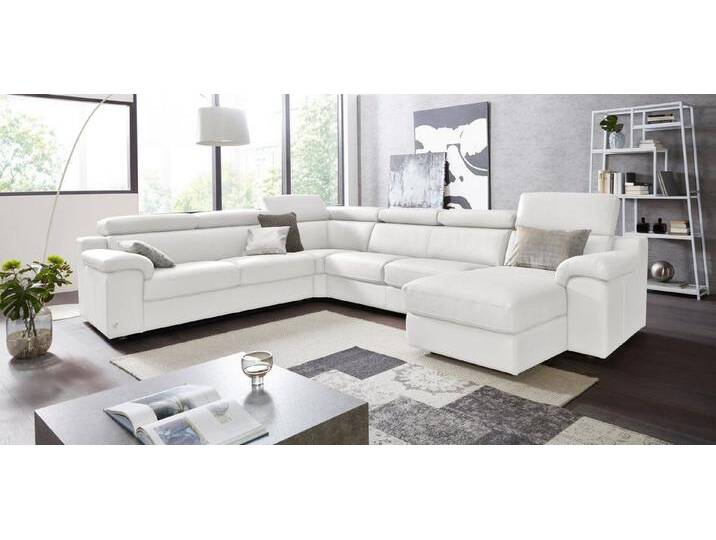 CALIA ITALIA Wohnlandschaft CS_Mambo, U-Form, Familiensofa, bequem und zeitlos, in Leder, inklusive Kopfteilverstellung, beige, creme von Calia-Italia