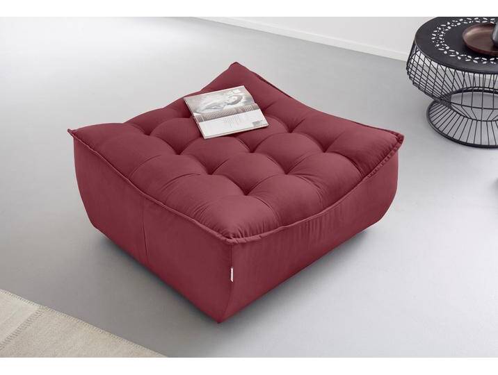 Hocker CALIA ITALIA Banjo, Designhocker in toller Optik und erstklassigem Sitzkomfort , lila (amaranto), B:81cm H:42cm T:87cm, Luxus-Microfaser Selfie (100% Polyester), Hocker, in Kombination mit den passenden Modulen ein Blickfang im Wohnzimmer von Calia-Italia