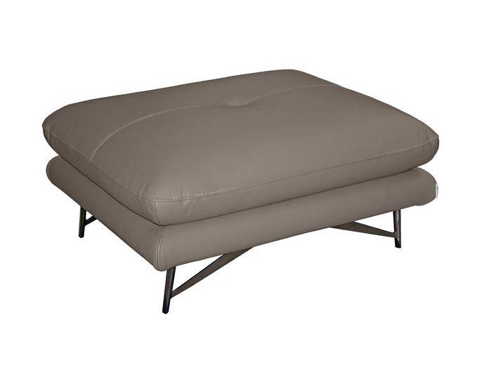 Hocker CALIA ITALIA Cezanne, italienisches Design trifft erstklassigen Sitzkomfort, Leder , grau (1521 taupe scuro), B:90cm H:42cm T:70cm, Hocker, Sitzhocker, Designhocker in besonders langlebigen & pflegeleichten Lederarten von Calia-Italia