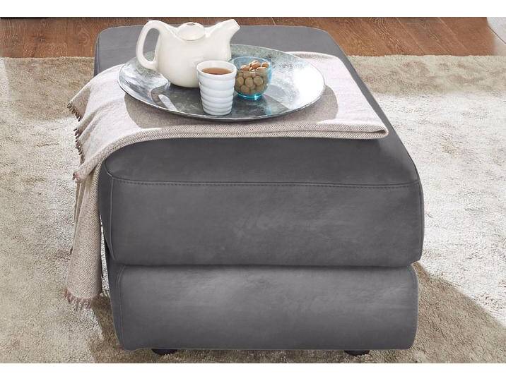 Hocker CALIA ITALIA Gaia, in edlem Design und mit erstklassigem Sitzkomfort , grau (ash), B:67cm H:44cm T:90cm, Luxus-Microfaser Ginevra (100% Polyester), Hocker, Polsterhocker, aus pflegeleichtem Luxus-Microfaser Ginevra Hydro Care von Calia-Italia