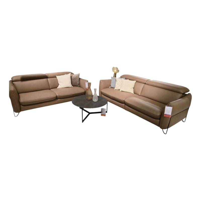 2er Set Sofa Confetto Leder Nature Terra 74 Braun Metallfuß Schwarz Matt Mit Rel... 2er Set Sofa Confetto Leder Nature Terra 74 Braun Metallfuß Schwarz Matt Mit Rel... von Calia Italia