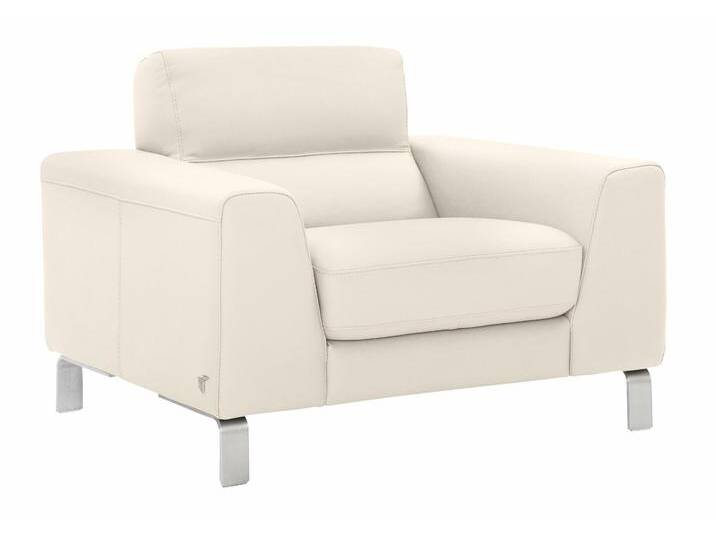 Sessel CALIA ITALIA Simon Loungesessel, Designsessel, sehr bequem , beige (bianco latte), B:112cm H:81cm T:94cm, Leder SORRENTO, pigmentiertes Glattleder, Leder BULL, pigmentiertes Dickleder, Sessel, Einzelsessel Ledersessel, in zwei Lederqualitäten von Calia-Italia