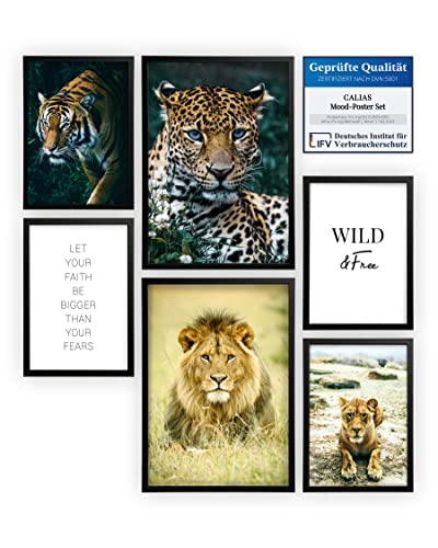 Calias® Mood-Poster Set Tiere | 2X DIN A3 und 4X DIN A4 | 6er Bilder Set ohne Rahmen von Calias