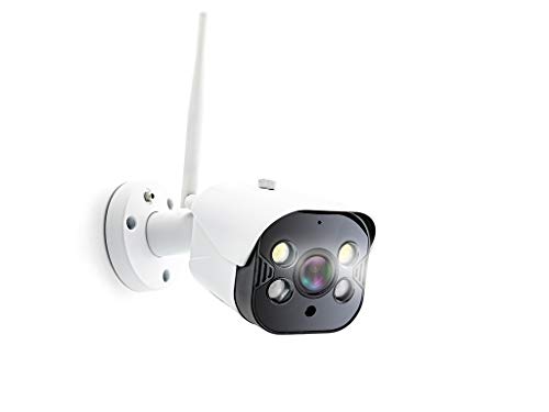Caliber Smart Home -Überwachungskamera -Kamera in und Outdoor - Bewegungssensor - Build-In Mikrofon und Lautsprecher - Full HD - HWC404 - WiFi - Automatisches Tracking - MicroSD - IP66 - weiß von Caliber