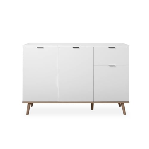 CALICOSY Buffet 3 Portes 2 Étagères 1 Tiroir L120 cm - COPENHAGUE von Calicosy