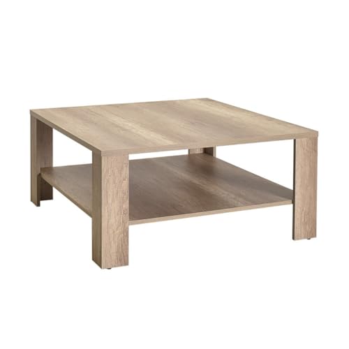 Calicosy – Couchtisch Lena L90 cm mit 1 Ablagefach – Struktur aus Melamin-Spanplatten – praktisches und modernes Design – Höhe 42 cm von Calicosy