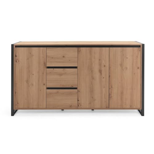 Calicosy FINORI Sideboard Denver Eiche Handwerker Anthrazit Industrial Look 160x88cm Calicosy FINORI Sideboard Denver Eiche Handwerker Anthrazit Industrial Look 160x88cm von Calicosy