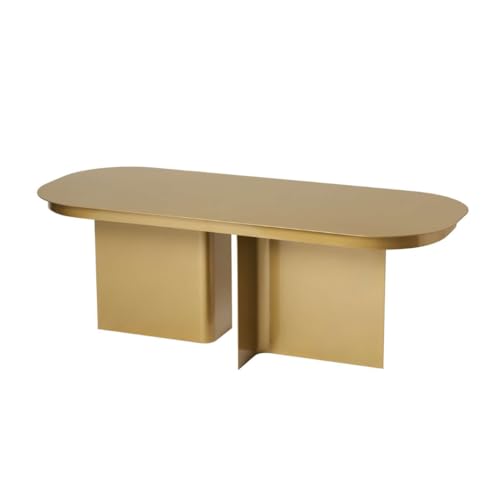 Calicosy Rechteckiger Couchtisch, 120 cm lang, mit Platte mit abgerundeten Kanten und 2 vollen Beinen – L 120 x T 44 x H 45 cm – modernes und elegantes Design – Modell Alma von Calicosy