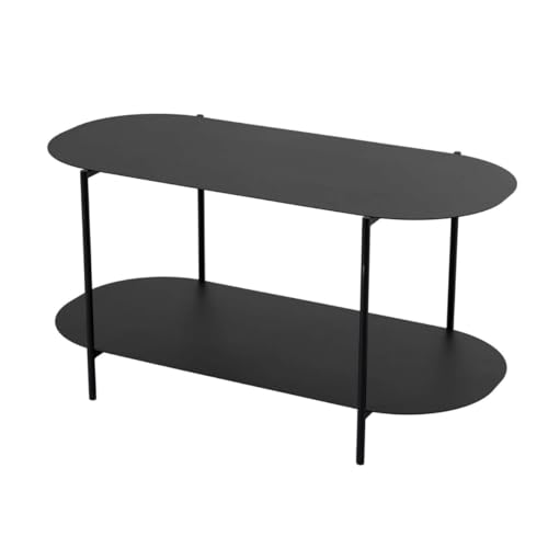 Calicosy Rechteckiger Couchtisch, Metall, L 100 cm, mit 2 Ablagen mit abgerundeten Kanten – L 100 x T 51 x H 45 cm – modernes und elegantes Design – Modell Liv Calicosy Rechteckiger Couchtisch, Metall, L 100 cm, mit 2 Ablagen mit abgerundeten Kanten – L 100 x T 51 x H 45 cm – modernes und elegantes Design – Modell Liv von Calicosy