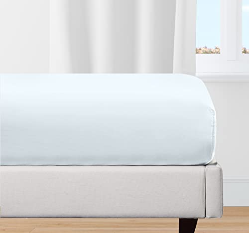 California Design Den Weiches Spannbettlaken für King-Size-Betten, 100 % Bio-Kinderbett, knackig und kühl, voll elastisch, 30 cm tief, Spannbetttuch (blau) von California Design Den