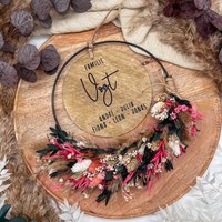 Kranz Trockenblumen Türkranz Personalisiert Türdeko Blumendekoration Dekoration Haustür Boho Wandkranz Modern Flowerhoop von CalipaDE