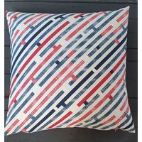 Calisini Kissenhülle Blau Rot Streifen Ca 50x50 cm von Calisini