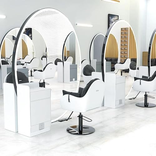 Calissimo Konsolentisch Friseurstuhl Friseursalon Spiegel Friseursalon LED Aluminiumrahmen 200x120 STD von Calissimo