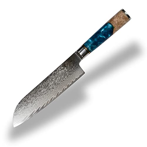Calisso Santoku 67 Lagen Damaststahl - Damastmesser Küchenmesser, Japanisches Messer von Calisso