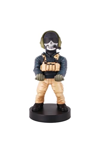 Power Up Factory Exquisite Gaming: Call of Duty: Lt. Simon „Ghost“ Riley: Original Handy- und Gaming-Controller- Halterung, Geräteständer, Cable-Guys, Lizenzfigur von Exquisite Gaming
