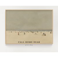 Vintage Strand Gemälde | Print | Ozean Malerei Wanddeko Wandkunst An Der Küste von CallHomeDear